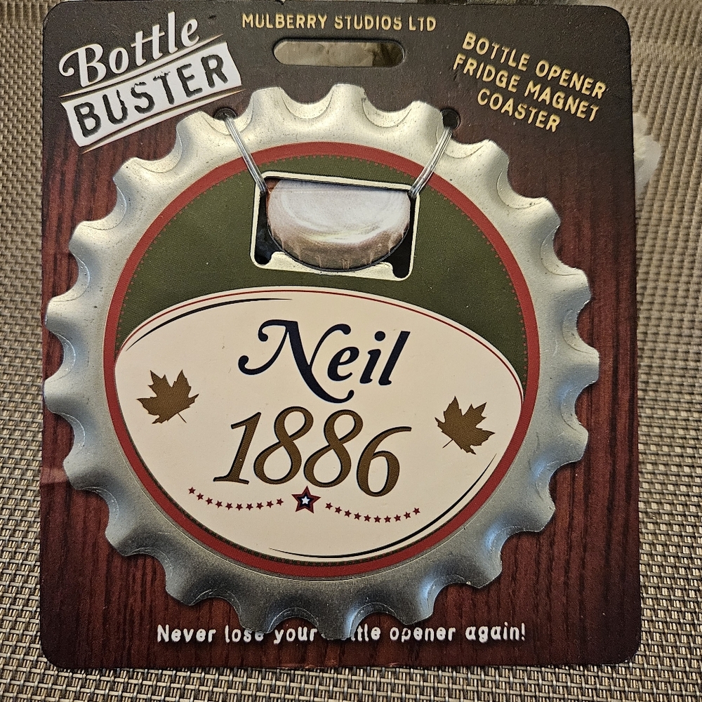 Mulberry Studios Neil Bottle buster bottle opener fridge magnet coaster